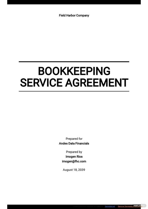 Bookkeeper Service Agreement Template