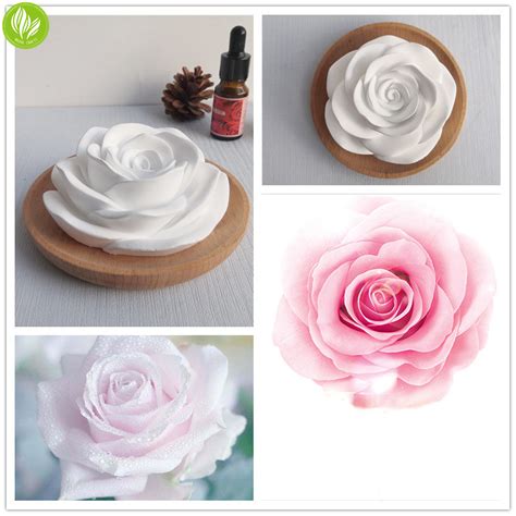 Rose Flower Essential Oil Diffuser With Wood Plate Passive Diffuser