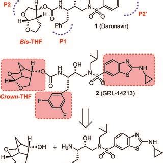 Structures Of HIV 1 Protease Inhibitors 1 And 2 And Key Building Blocks