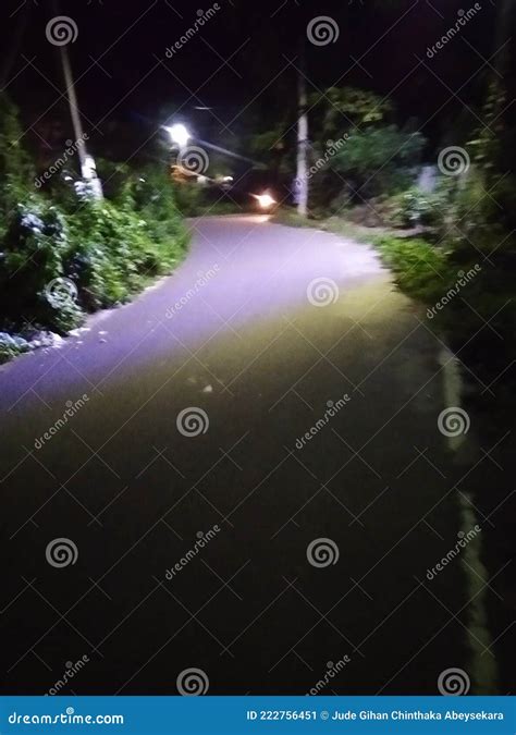 Night Time Road View Srilanka Stock Image Image Of Darkness