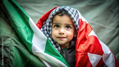 Cute Palestinian kid wrapped in Palestine flag , child, Palestinian ...