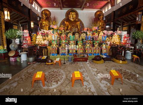 Buddha statue with altar, Chua Vinh Pagoda, Ho Chi Minh City, Saigon ...