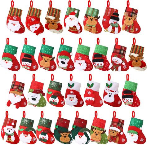 Amazon 30 Pcs Mini Christmas Stocking Bulk 6 3 Inch Mini Xmas