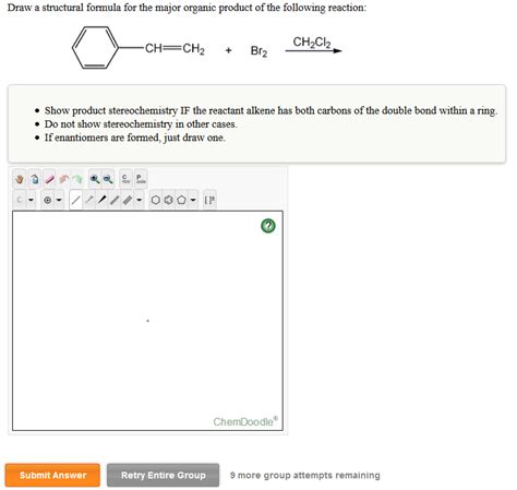 Solved Draw A Structural Formula For The Major Organic Chegg