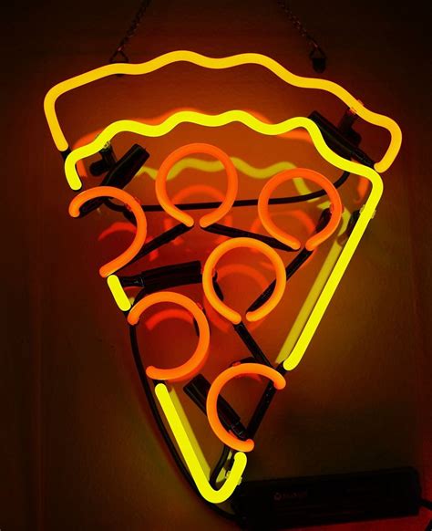 Queen Sense 14 Pizza Slice Neon Sign Acrylic Handmade Man Cave Neon