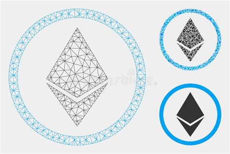 Ethereum Ha Arrotondato Icona Del Mosaico Del Modello E Del Triangolo