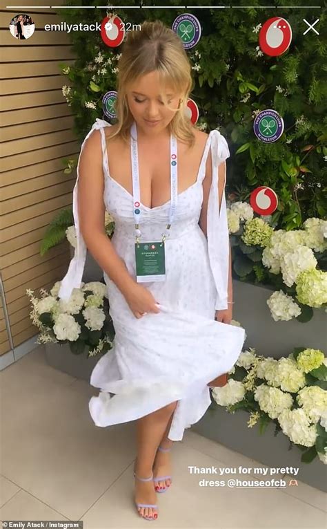 Emily Atack Looks Incredible In A Busty White Midi Dress At Wimbledon