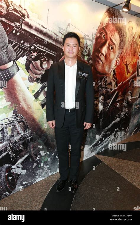 Chinese actor and director Wu Jing poses during a premiere event for his new movie "Wolf Warrior ...