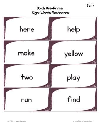 Dolch Sight Words Flashcards | List 4 | PrimaryLearning.org