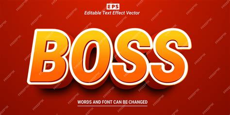 Premium Vector Boss 3d Editable Text Effect Vector With Background