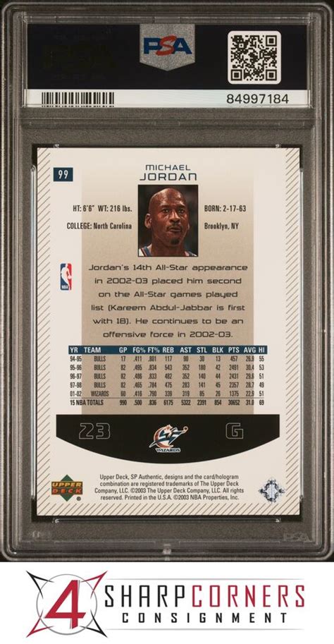 Sp Authentic Promo Michael Jordan Hof Psa K Ebay