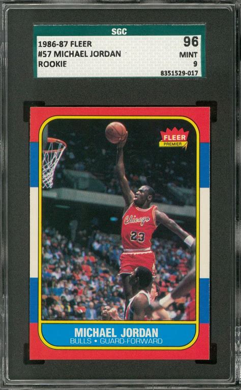 Lot Detail - 1986/87 Fleer #57 Michael Jordan Rookie Card – SGC 96 MINT 9