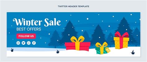 Free Vector Flat Winter Twitter Header