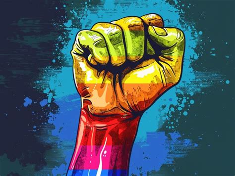 Premium Photo Illustration Of Lgbt Flag And A Fist