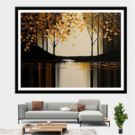 Wall Art Unframed - Autumn Landscape This Acrylic Painting Captures ...