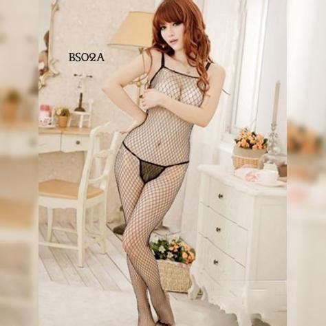 Jual Ah Body Stocking Jaring Set Sexy Lingerie Seksi Fishnet Polos