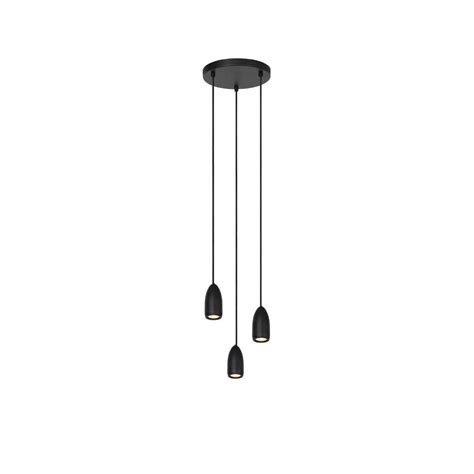 Lucide Evora 3 Light Cluster Ceiling Pendant Black