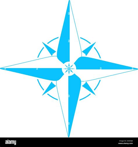 Compass Windrose Icon Flat Blue Pictogram On White Background Vector