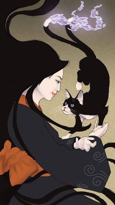 O Bakeneko 化け猫 Ou Gato Fantasma é Um Yōkai Uma Criatura Sobrenatural