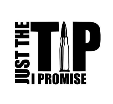 Just The Tip I Promise Funny Truck Car Wall Decal 7x5 Inches Black