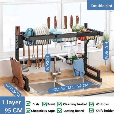 SAKULA Rak Dapur Cuci Piring Rak Wastafel Cuci Piring Rak Stainless