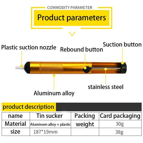 Fer Poste A Souder Pompe Dessouder En M Tal En Aluminium Aspiration