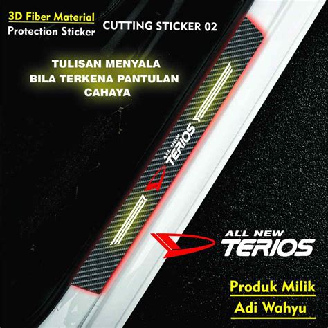 Jual Sticker Sill Plate Carbon 3d Mobil All New Terios Sticker Karbon