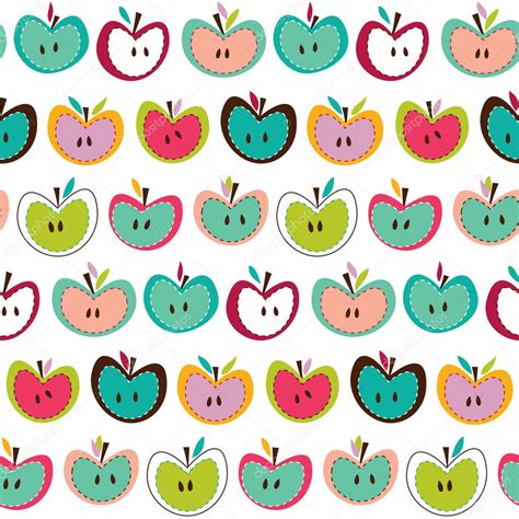 Cute Apple Seamless Pattern — Stock Vector © Lilalove 23252900