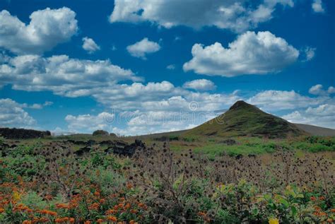 Vulcano Sull Isola Di Pasqua Rapa Nui Fotografia Stock Immagine Di