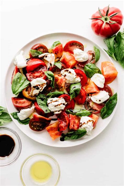 Burrata Caprese Salad Recipe With Tomato And Basil Emily Laurae