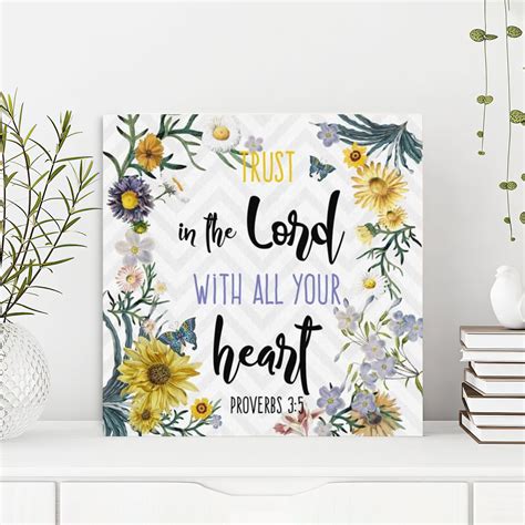 Bible Verse Canvas Trust In The Lord With All Your Heart Proverbs 35