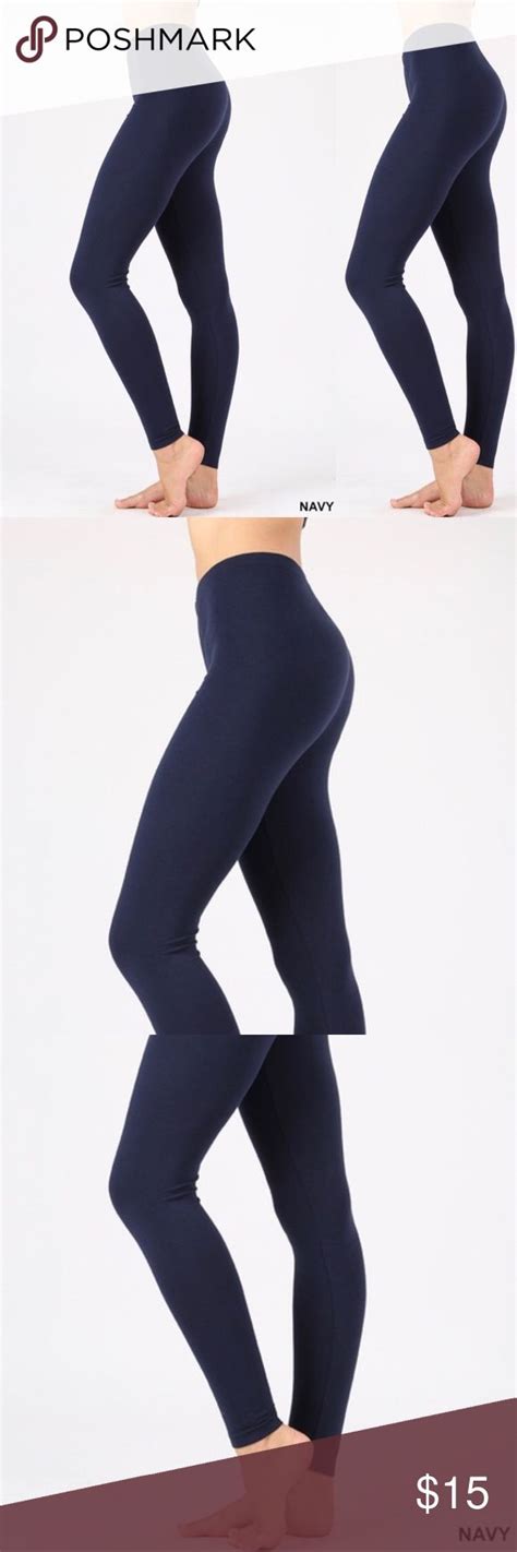 New Zenana Outfitters Full Length Navy Leggings Soft Leggings Navy