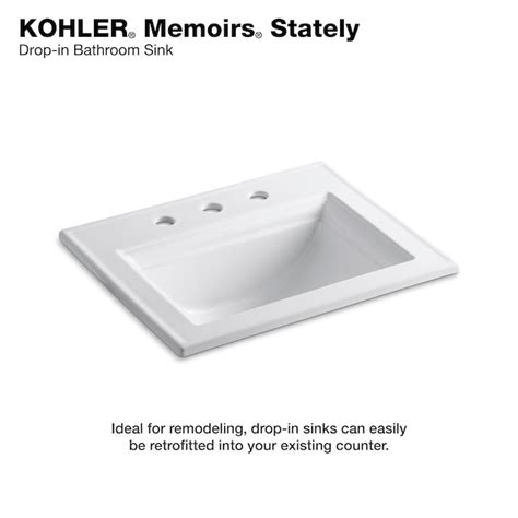 Kohler Memoirs Stately White Drop In Rectangular Traditional Bathroom