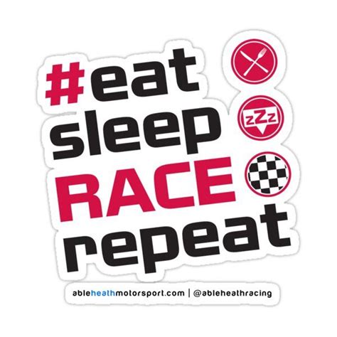 Able Heath Motorsport Eat Sleep Race Repeat Sticker For Sale By