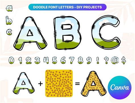 Doodle Letters Canva Template Alphabet Letter Doodle Letter Etsy