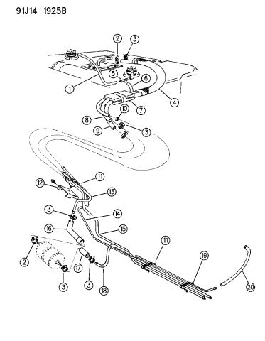 Fuel Line 1991 Jeep Wrangler