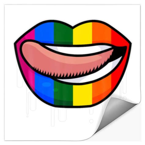 Rainbow Mouth Lips LGBT Lesbian Gay Bisexual Trans Stickers Sold By Marne Pretzel SKU 26599986