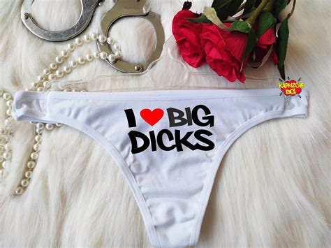 I Love Big Dicks Crotchless Panty Fetish Underwear Naughty Etsy