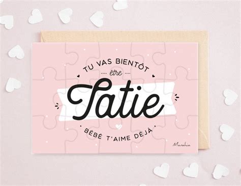 Puzzle Tata Tu Vas Bient T Tre Tatie B B Taime D J Etsy Espa A