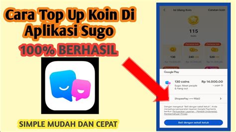 Cara Top Up Koin Di Aplikasi Sugo Cara Isi Koin Di Aplikasi Sugo