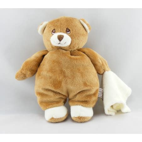 Doudou Ours Marron Beige Avec Mouchoir Anna Club Plush