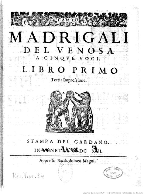 Madrigals, Libro 2 (Gesualdo, Carlo) - IMSLP