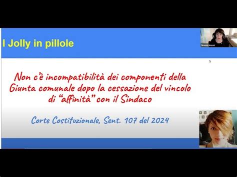 I Jolly in pillole Sulla incompatibilità dei componenti della Giunta