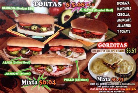 Menu at Taqueria San Luis restaurant, Fort Worth, 8th Ave