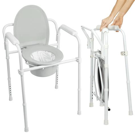 Buy Vive Bedside Commode Toilet Chair Folding 350 Lb Capacity