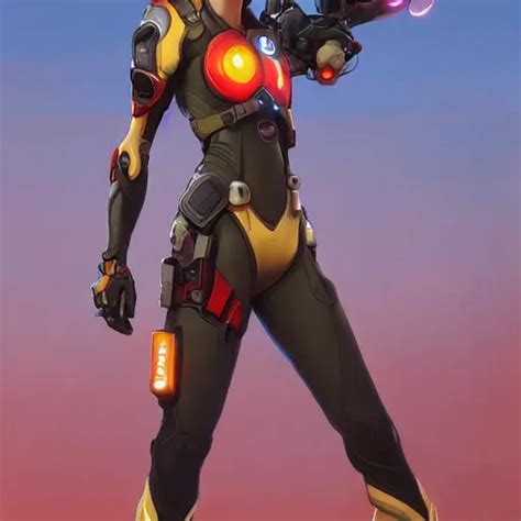 Tracer From Overwatch Wearing A Red Mechanics Stable Diffusion Openart