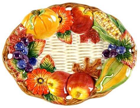 Autumn Bounty Tray For Salt And Pepper Set By Fitz Floyd