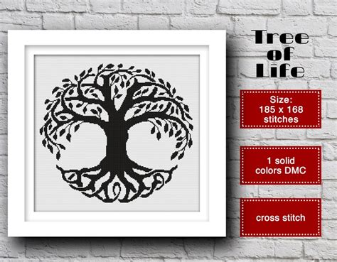 The Tree Of Life Cross Stitch Pattern Pdf Viking Cross Etsy