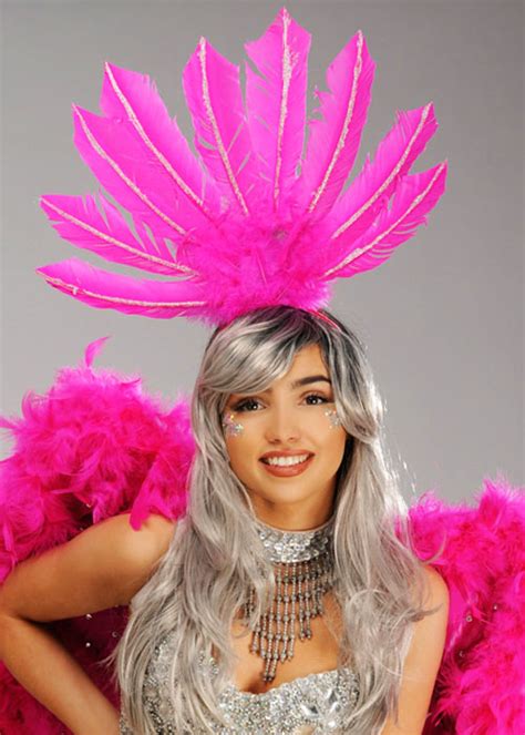 Rio Carnival Showgirl Pink Feather Headpiece