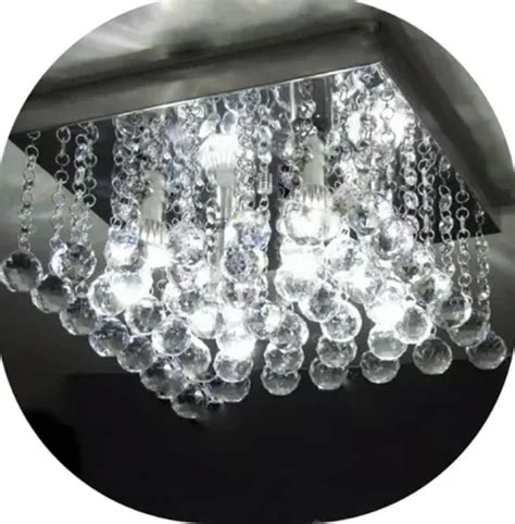 Lustre Plafon De Cristal Acr Lico X Pra Sala E Quarto Frete Gr Tis